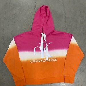 Calvin Klein Pink and Orange Ombre Hoodie